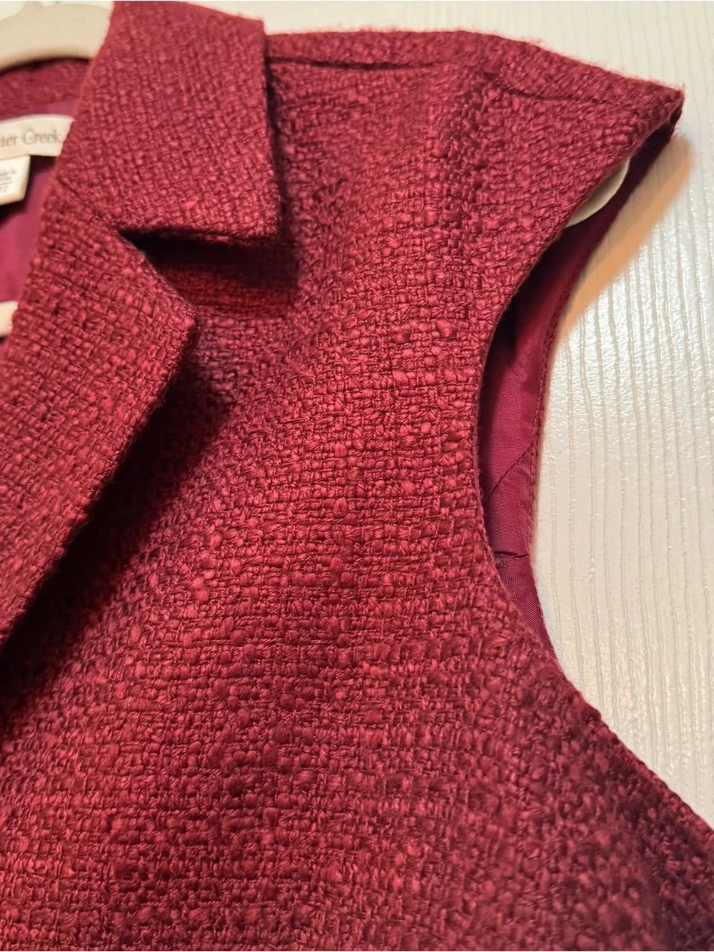 Coldwater Creek Women's Deep Burgundy Sleeveless Textured Vest